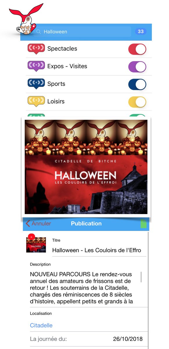 LookIV_App's tweet photo. Vous aimez avoir peur ?
Vous aimez les citrouilles ?
Alors allez dans la barre de recherche de l’application #LookIV tapez 'halloween' et vous trouverez tous les évènements à venir autour de vous.
S’il manque le votre, vous pouvez même l’ajouter gratuitement !
#halloween https://t.co/nfwWvpC4MF