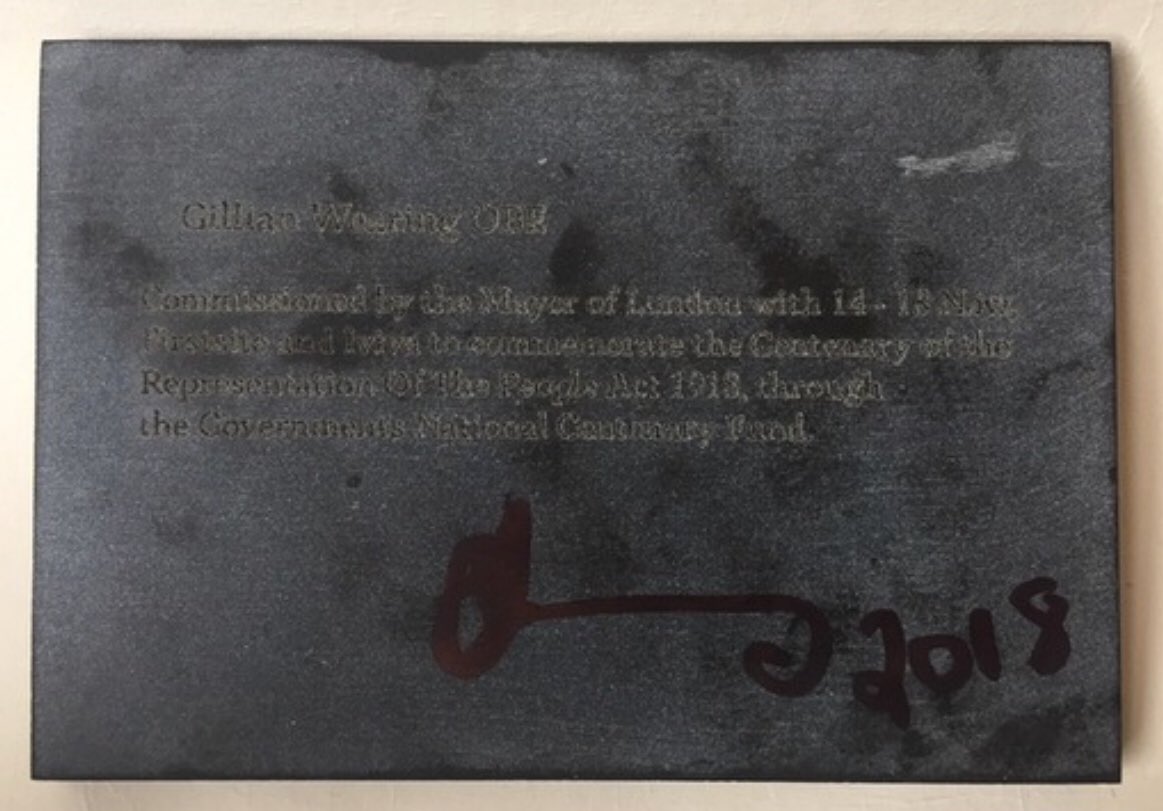 This extraordinary etched tile generously donated to our online auction by Gillian Wearing is one of the tiles made for the plinth if Gillian’s sculpture of Millicent Fawcett. A couple extra were made in case of breakages and this is one of them. 32auctions.com/organizations/…