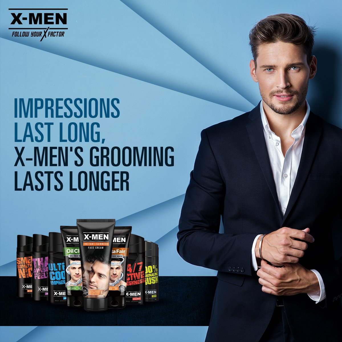 xmengrooming's tweet photo. Make every impression you make last longer with X-MEN's perfect grooming products. #Impressions with #XMEN #XFactor 
.
On another note, have you guys participated in #MeetJadeja Contest? Tag your friends if you want them to participate too! https://t.co/JElv7Rt2n6