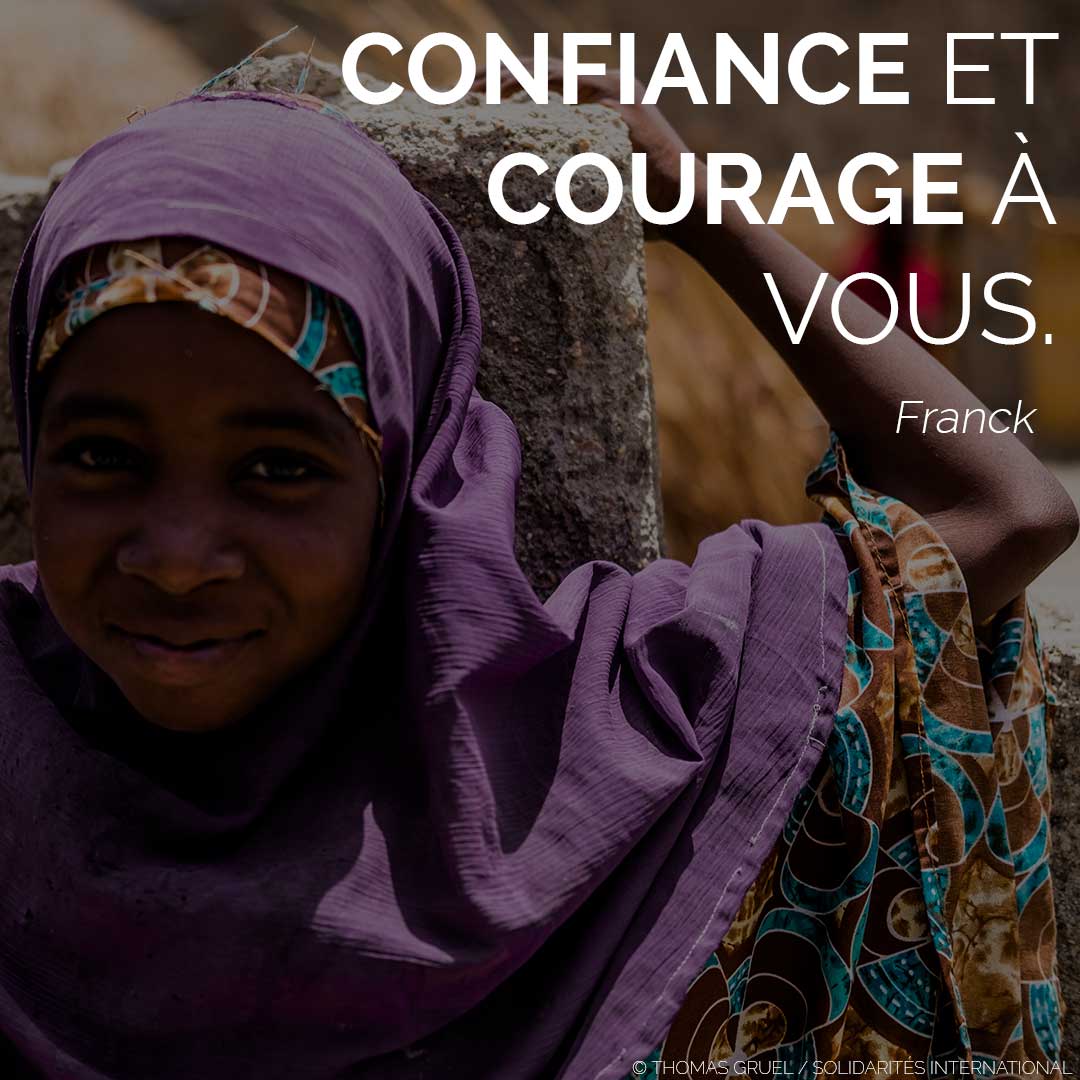 Solidarites_Int's tweet photo. [Le mot du vendredi] - Comme Michèle, Rémi et Franck, répondez solidarité en envoyant des messages positifs et solidaires aux personnes que nous aidons et aux équipes humanitaires sur le terrain. Postez vos messages sur https://t.co/KEN6i5Qk84 #RepondonsSolidarite https://t.co/dhv4ezwMvz