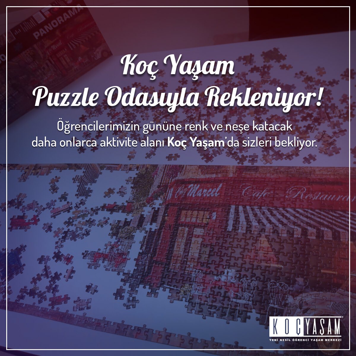 Koç Yaşam puzzle odasıyla renkleniyor! #yurt #ankara #genc #universite #life #student #dorm #rezidans #luxury #happy #kızyurdu #kızogrenci #tobb #odtu #hacettepe #bilkent #lokmanhekimüniversitesi #baskentuniversitesi #kocyasammerkezi