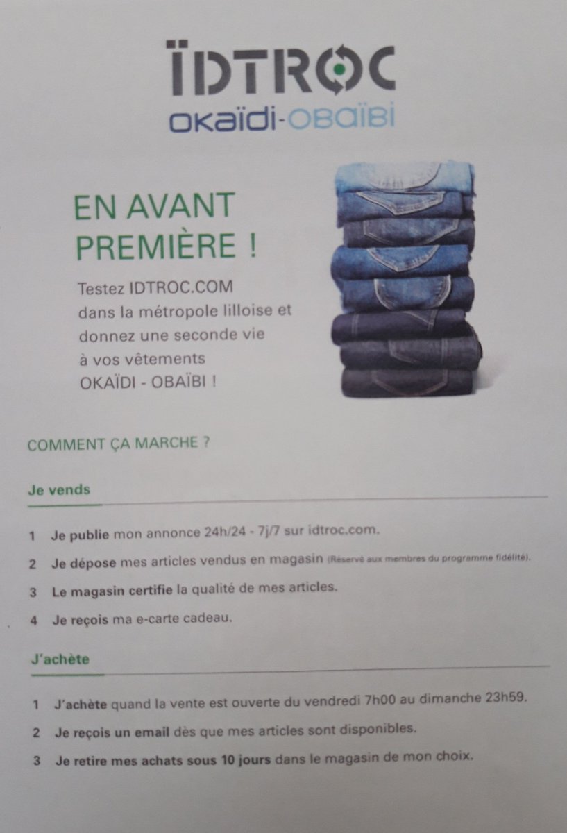 Dogan_KACMAZ's tweet photo. IDTROC Vendez et Achetez en ligne vos vêtements d occasion : Donner une seconde vie aux vêtements et livres d occasion.
@IDKIDSCORPORATE 
#Okaidi 
#Obaibi
#Oxybul https://t.co/8LOFZb7QeQ