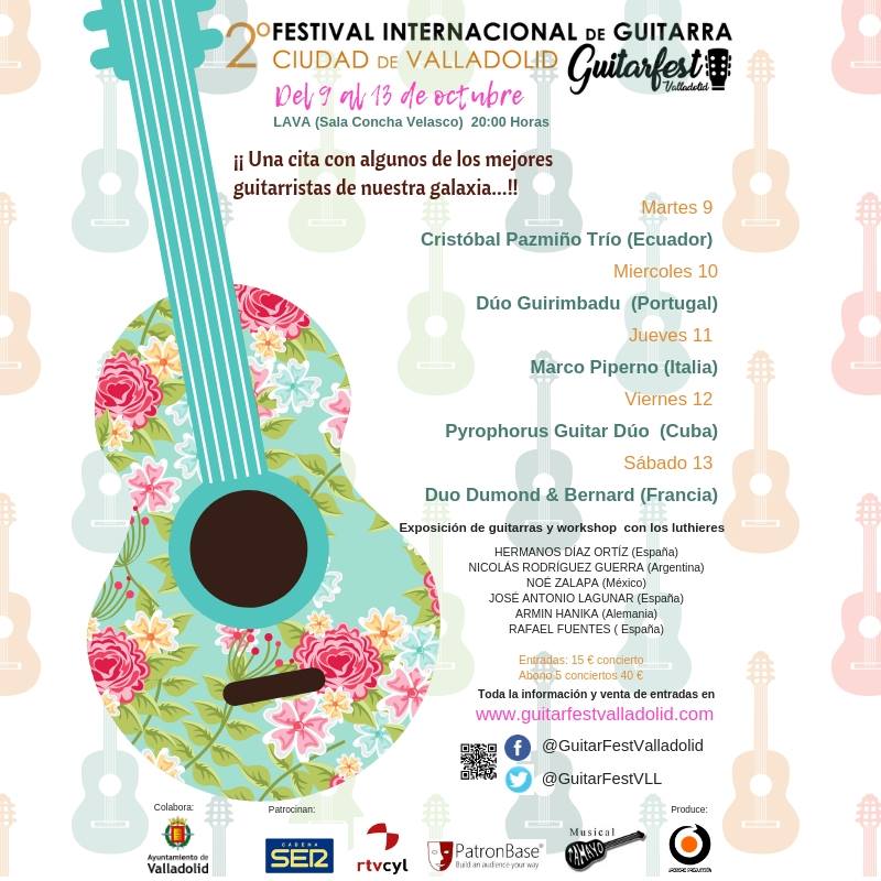 Grandes nombres internacionales componen el cartel del II <a href="/GuitarFestVLL/">GuitarFestVLL</a>, que acogerá el <a href="/LavaVLL/">Laboratorio de las Artes de Valladolid :: LAVA</a> hasta mañana. 🎸🎸 Además, la programación se completa con exposiciones y encuentros con luthieres. ¡No os lo perdáis! ow.ly/rwCX30lYSSS  #LAVA #GuitarFestVLL #Valladolid