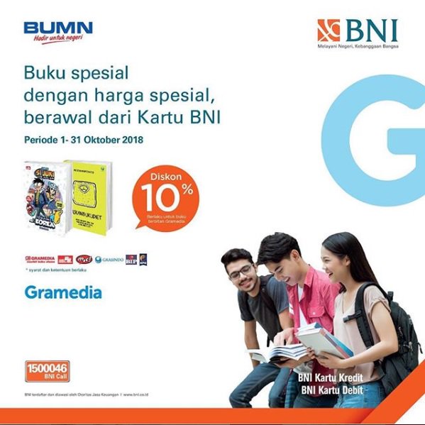 Bagi kamu pengguna Kartu debit dan kredit nikmati diskon spesial 10% untuk pembelian buku-buku terbitan Gramedia
.
Inspiration Transformed
.
#promobni
#promopenerbitgramedia
#gramedia
#ritasupermallpurwokerto (IM