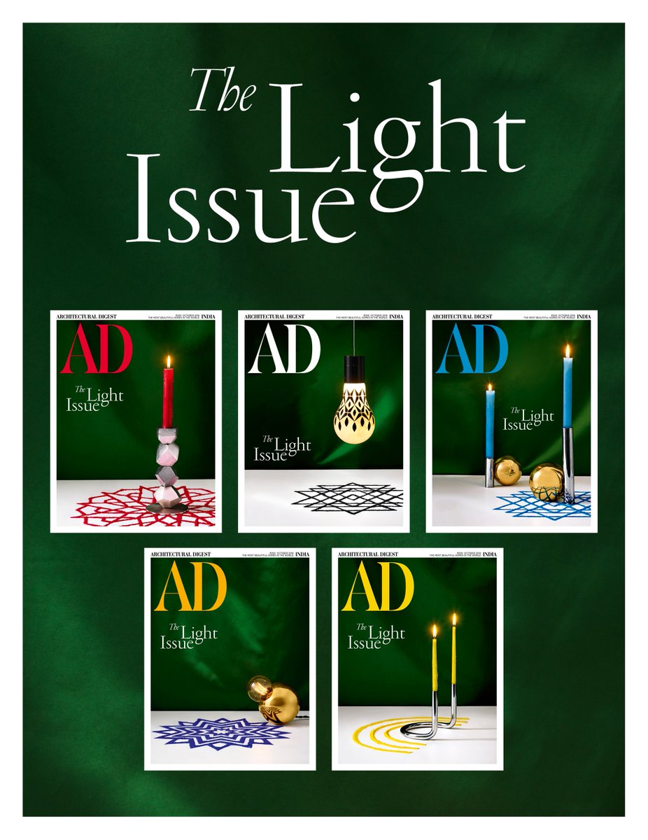 The <a href="/ArchDigestIndia/">Architectural Digest</a> October 2018 issue is all about light — from the most iconic lamps, to profiles of contemporary lighting designers, to larger-than-life lights that brighten up our homes.

Grab all 5 of the special covers — magazine on stands now!