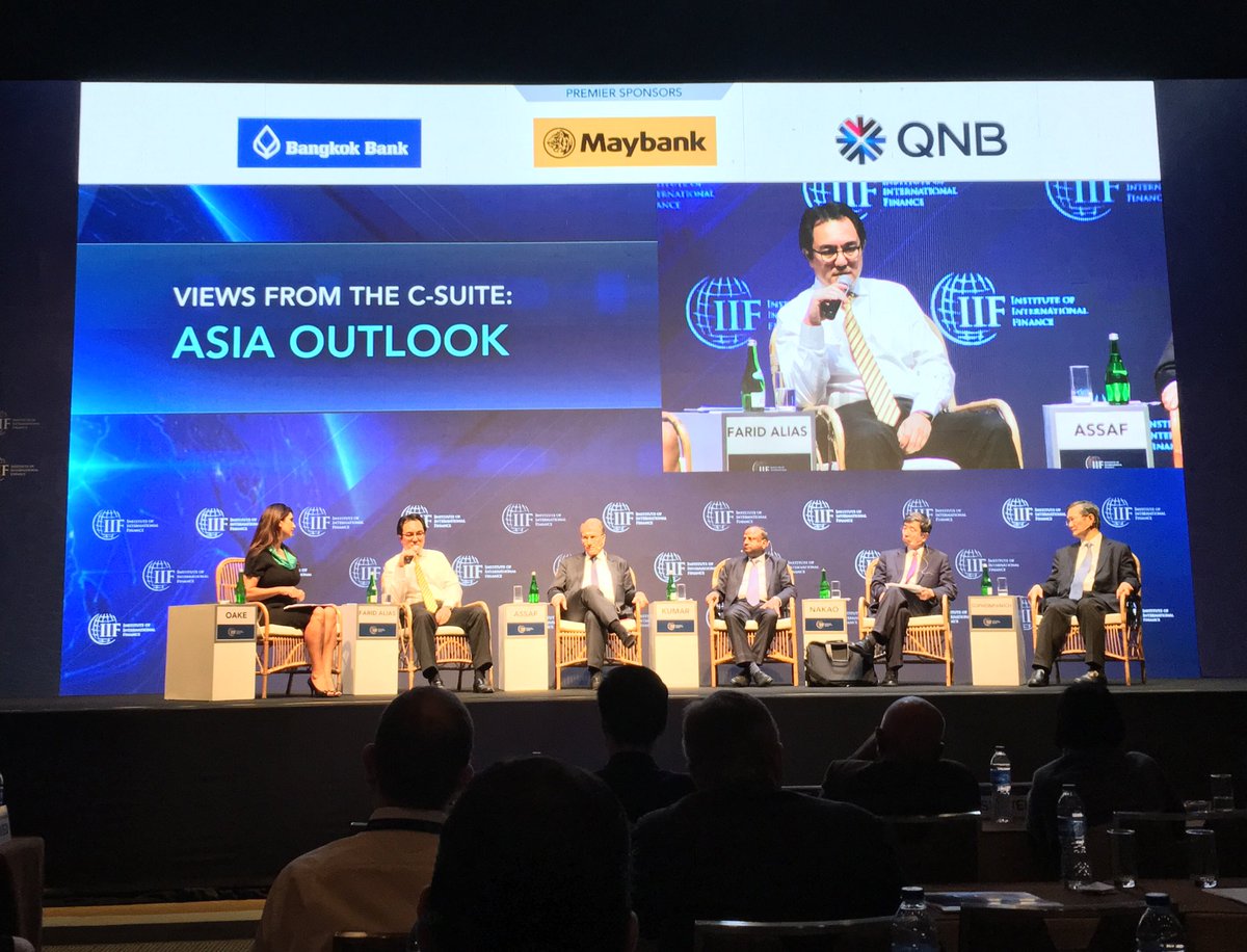 MyMaybank's tweet photo. The afternoon #IIFbali Views From the C-Suite: Asia Outlook speakers includes our GPCEO @adfarids; Samir Assaf, @HSBC; Shri Rajnish Kumar, @TheOfficialSBI; Takehiko Nakao, @ADB_HQ; Chartsiri Sophonpanich, Bangkok Bank and moderated by @OakeMedia https://t.co/w9O9Bpc4ZP
