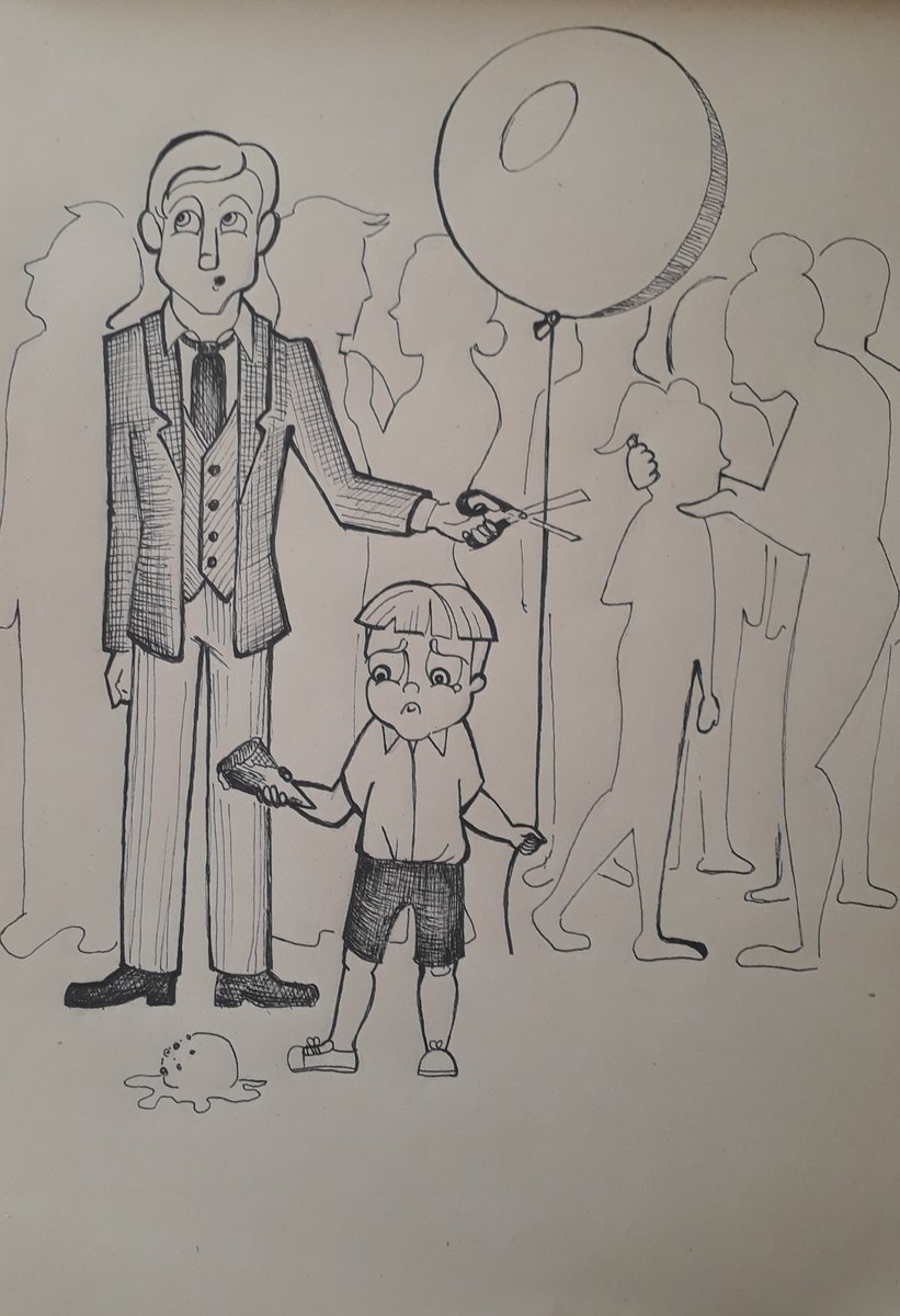 Lisbet_Whaley's tweet photo. Day 11 - Cruel

enough? ... XD

#inktober #Inktober2018 #inktoberday11 #cruel #chidl #cry #icecream #balloon #man #scissors https://t.co/uD0MgypNBr
