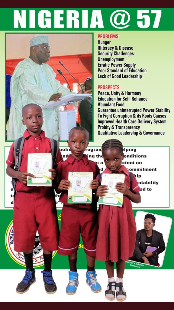 suleima75511880's tweet photo. @atiku On behalf of the organization #YOWDAF and all the student from kaduna state we congratulate you on ur victory in the primary election , we wish you success in the upcoming sec election thank you for the books @atiku @PDPNYL @OfficialPDPNig https://t.co/WHbYqT2syE