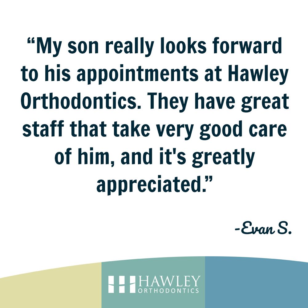 Thanks for the awesome review Evan! We love seeing your son’s smile and are so happy that he's had such a positive experience! 😀🙌 #HawleySmiles #HawleyOrthodontics