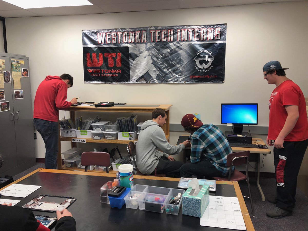 Thanks to our custodial staff for adding our #ISTE18 banner to the repair shop! #MWHSPride