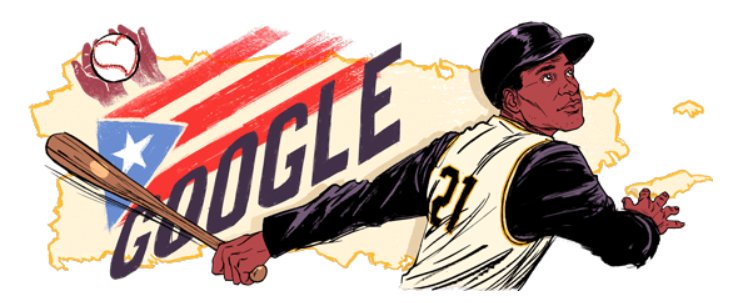 So cool seeing today's Google Doodle honoring "The Great One" and all-around humanitarian, Roberto Clemente