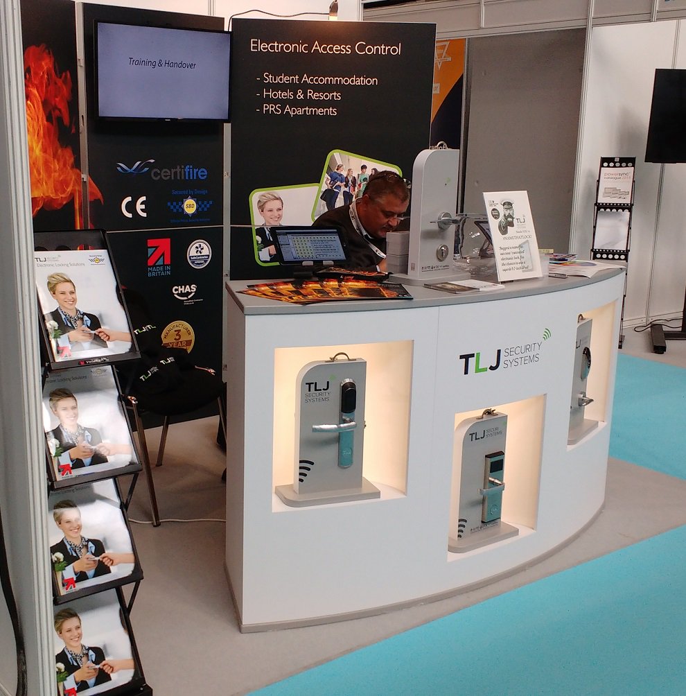 TLJGroupLtd's tweet photo. Our home for most of this week, stand BT148 at #UKCW18 in #BuildingTech2018. Had a fruitful time at the NEC, making some exciting new contacts and spreading the word about TLJ. News about our #namethatlock competition and the winner of the iPad soon, so keep your eyes peeled! https://t.co/ZzNETpPNkC