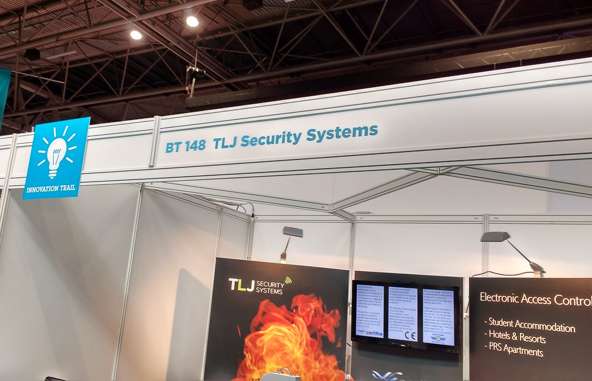 TLJGroupLtd's tweet photo. Our home for most of this week, stand BT148 at #UKCW18 in #BuildingTech2018. Had a fruitful time at the NEC, making some exciting new contacts and spreading the word about TLJ. News about our #namethatlock competition and the winner of the iPad soon, so keep your eyes peeled! https://t.co/ZzNETpPNkC