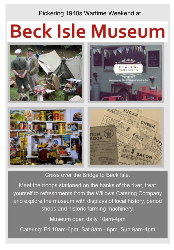 BeckIsle's tweet image. If you're looking to stay dry in Pickering today why not pop into the Beck Isle Museum. We are gearing up for the start of Pickering 1940s weekend.