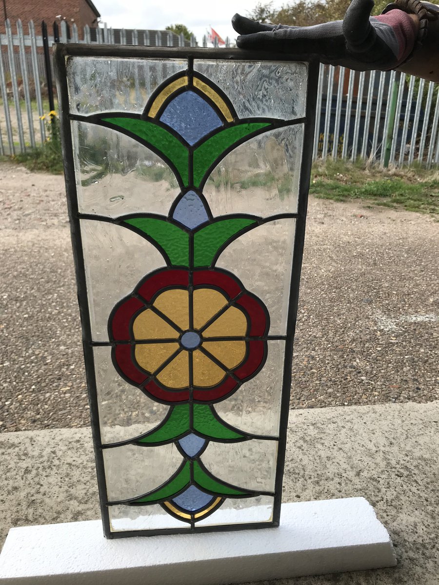 JWCwindowsltd's tweet photo. A customer brought in an original 1930s stained glass panel that he wanted replacing. Ian in our glass shop has been able to replicate this. We are pleased to say the customer is delighted with the finished product #JWCWindows https://t.co/Uk4AaRZksg