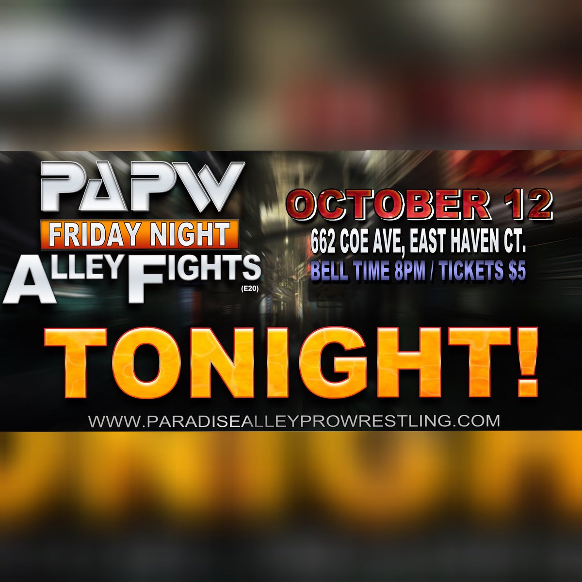 Don't miss out on a great night of #prowrestling Tickets are only $5 @ the Door #PAPW #FridayNightAlleyFights #ParadiseAlleyProWrestling #ParadiseAlleyProWrestlingSchool #prettypaulroma #powerandglory #prettywonderful #youngstallions #indywrestling #wrestling