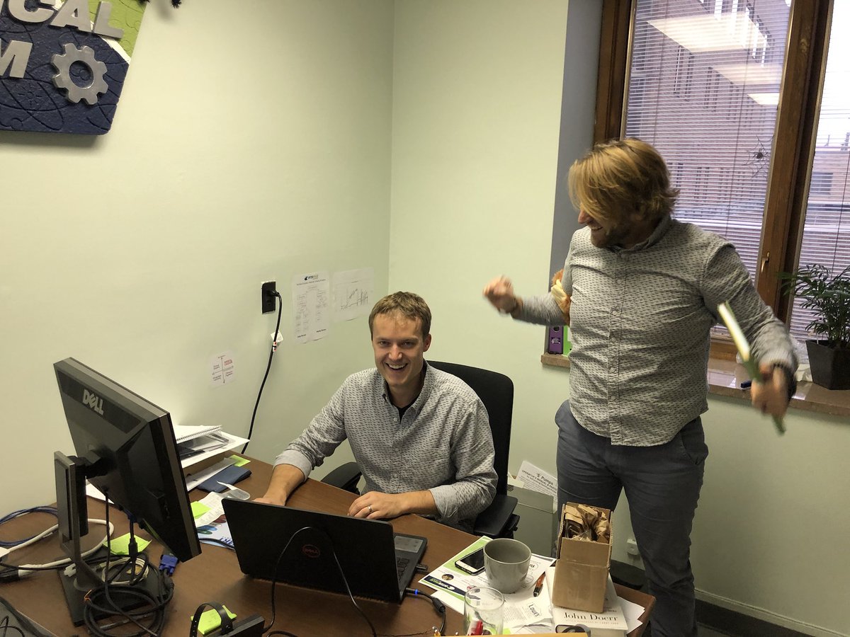TFW your CTO and your CEO end up wearing matching shark-pattern shirts 🦈🦈🦈 #FunFriday <a href="/NoahRSnyder/">Noah Snyder</a>
