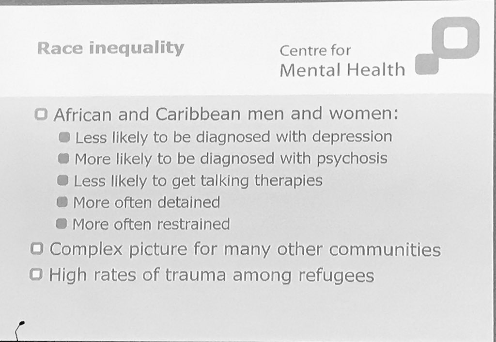 “Impact of racism and discrimination around being black in the UK that erode wellbeing and increase risk of mental health difficulties in later life“ #qualitativeresearch #inequality #GAPsych2018