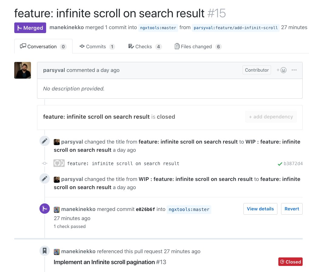 manekinekko's tweet image. 🗣️ ngx.tools v1.2.0 is now LIVE.
Congrats to @ParsyValentin for his 1st contribution and thanks for adding the infinite scrolling pagination 💕 #angular #npmjs