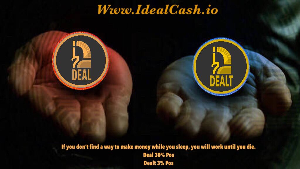 vergeolotl's tweet photo. Check out @IDealCashTeam #idealcash 3 and 30% Pos options via Deal and Dealt please check out our white paper, but @Crex_24 @trocaninja @StexExchangeR https://t.co/ILw0bu3qsG