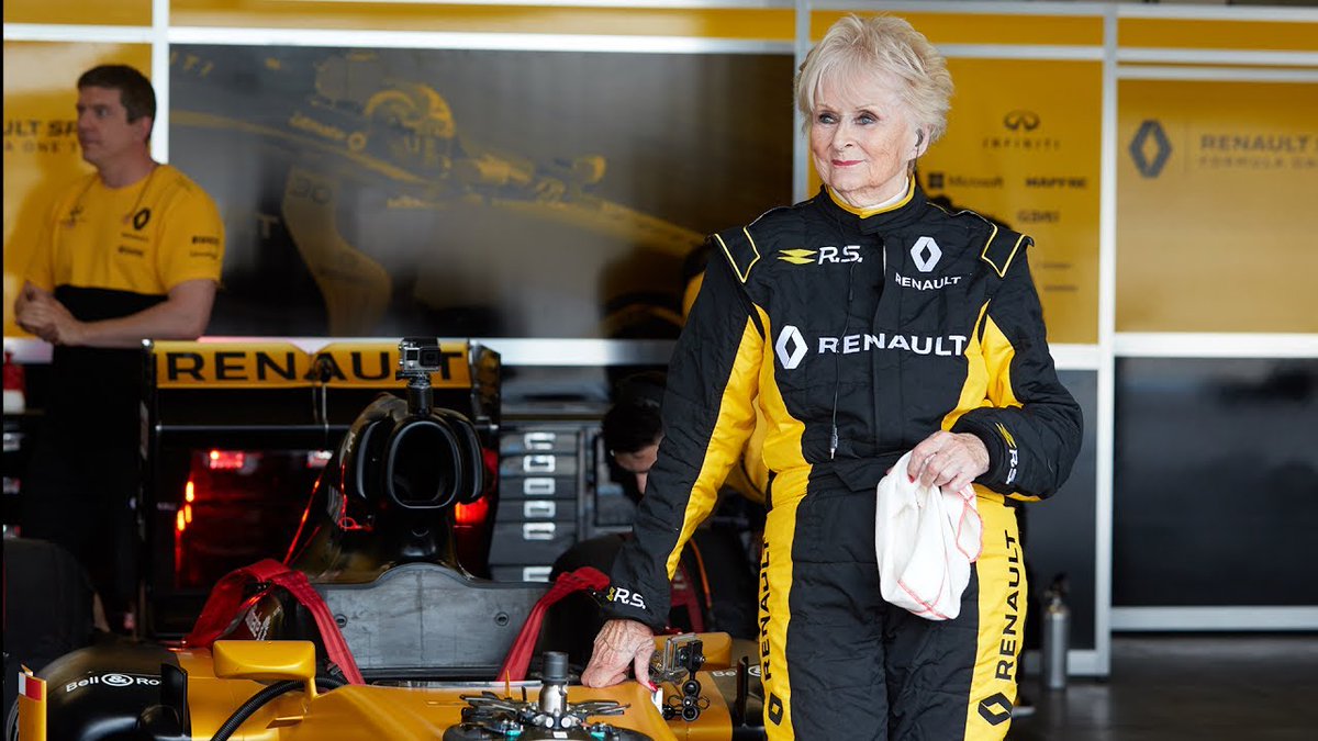 Today's #50PlusHero is Rosemary Smith, who at the age of 79 drove a Renault Formula 1 race car, being the oldest women to ever drive a F1 car. Proving you don't have to slow down after 50. #RosemarySmith #F1