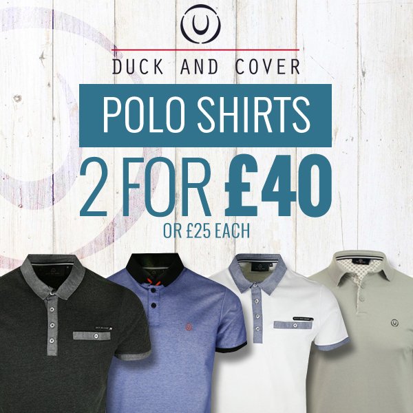 2 for £40 on Duck and Cover polos online and in-store at Box. 👕
vaultmenswear.com/duck-cover-m3#…

#duckandcover #polo #poloshirt #menspolo #dandc #designerpolo #menswear #mensfashion #combodeal #combooffer #multibuy #fashion #mensstore