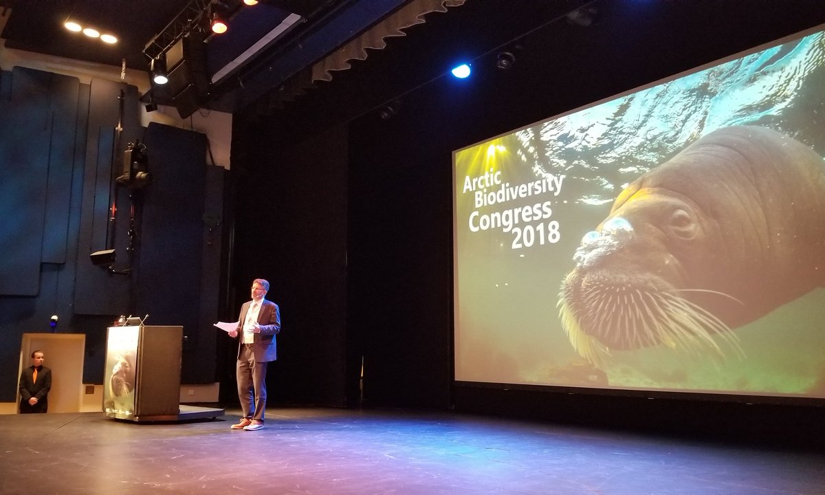 CAFF_Arctic's tweet photo. Neville Ash of @unepwcmc doing an amazing job summarizing the discussions at #ABACongress - not an easy task! #protectedareas #communications #indigenous #tk #partnershipdevelopment #privatesector #wetlands #globalconnections #localinvolvement #monitoring #data #sdgs #post2020 https://t.co/Gyp9W8hto7