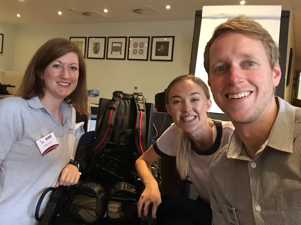 LouisMartinelli's tweet photo. @JessWalling1998 @HobbsRehab Still smiling after 3 @EksoBionics masterclass workshops! #MINT2018 https://t.co/EFFT5PC7u2