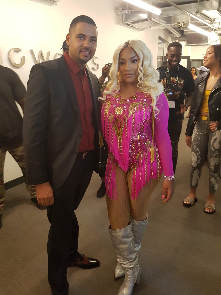 BlueTrinity1's tweet photo. Our CEO @JonathanEtuk Etuk with rising super talented @stefflondon #outfit #picoftheday  #LateLateShow #rapper #EntertainmentNews #qualitycontrol  @bluetrinity #law https://t.co/MmEP2BGib6
