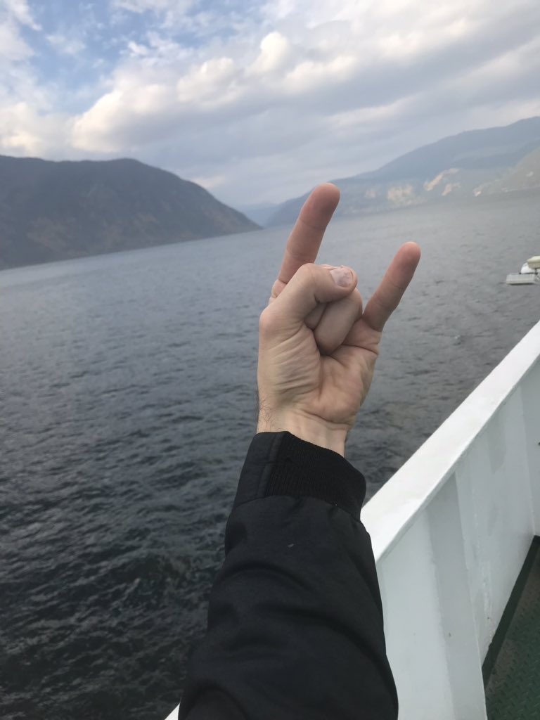 Slegest's tweet photo. Today: leaving the fjords of home. Tomorrow: kicking off our tour with Taake, Bölzer and One Tail One Head! See you all there! https://t.co/syIgDyt37n