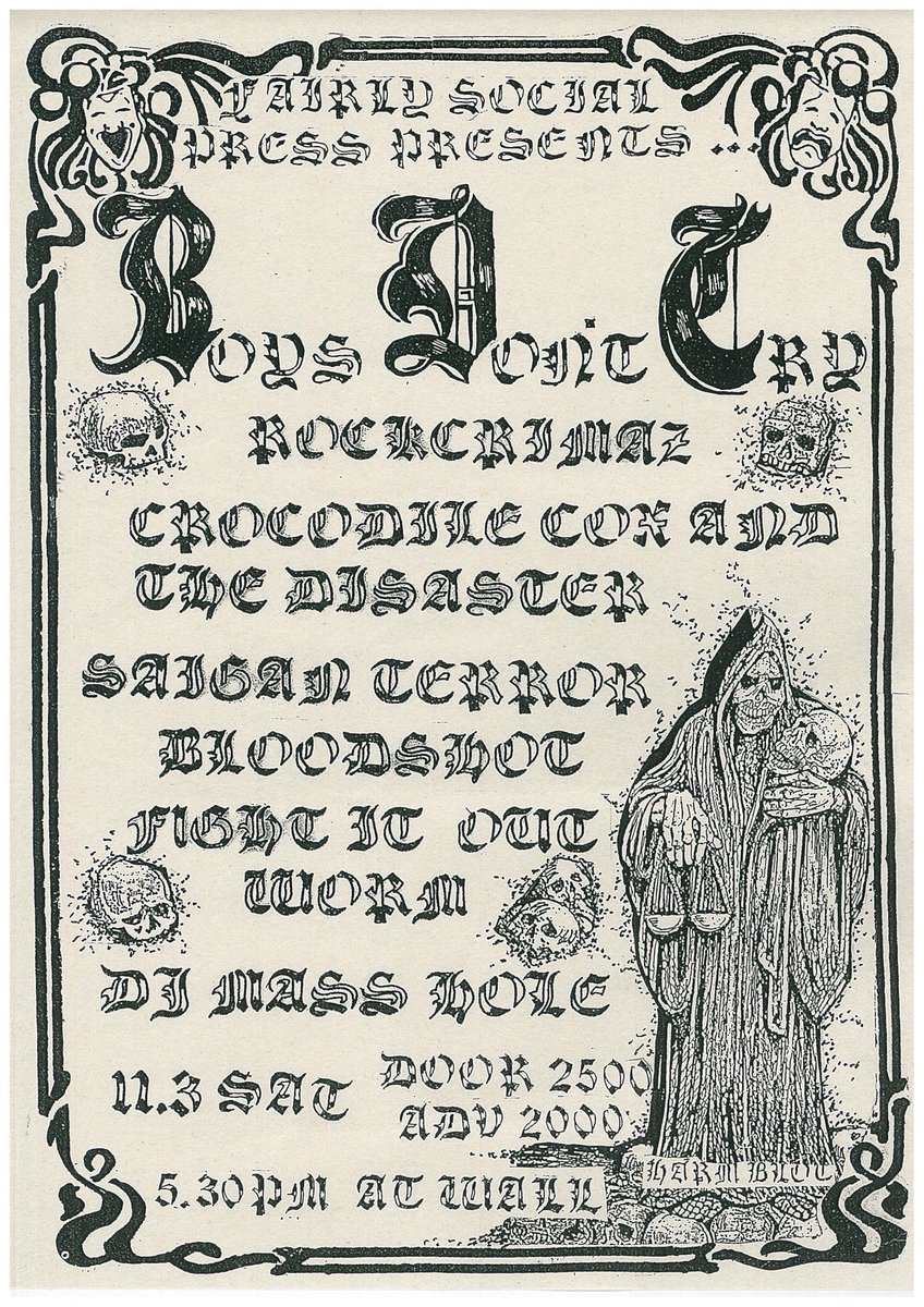 FIGHTITOUT045's tweet image. いつも来てくれる人も初めて来る人も満足していただける自信があります。
前売り予約承ります。11/3sat@WALL
#FIGHTITOUT
#ROCKCRIMAZ
#BLOODSHOT
#WORM
#SAIGANTERROR
#CROCODILECOXANDTHEDISASTER
#MASSHOLE
#FAIRLYSOCIALPRESS