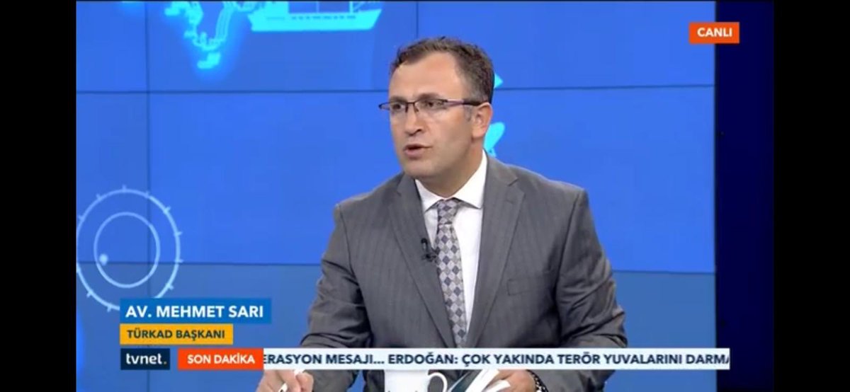 TURKAD_'s tweet photo. TV Net canlı yayını 12.00 Bülteninde Papaz Bronson ve Cemal Kaşıkçı soruşturma ve davasını TÜRKAD Başkanı Av. Dr. Mehmet Sarı değerlendirdi. @tvnet @AkademiBeyoglu @TURKAD_ https://t.co/GFKyPsR65z