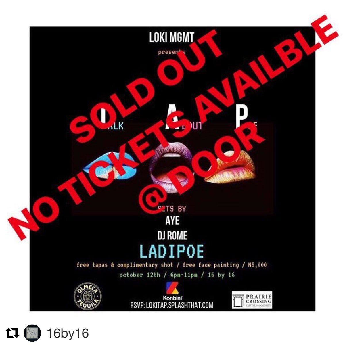 LokiMGMT's tweet photo. First #LokiEvents in Lagos, Nigeria. Sold out. Everyone talking about @LadiPoe and hot damn are we glad we joined the conversation. 🔈🔈🔈 https://t.co/hRWrkq1NCq
