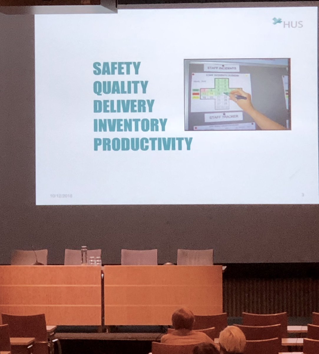 Pikkusaari's tweet photo. Toinen määritelmä leanille: terveen järjen käyttöä.  #potilasturvallisuus2018 https://t.co/1IiWhuAVXf