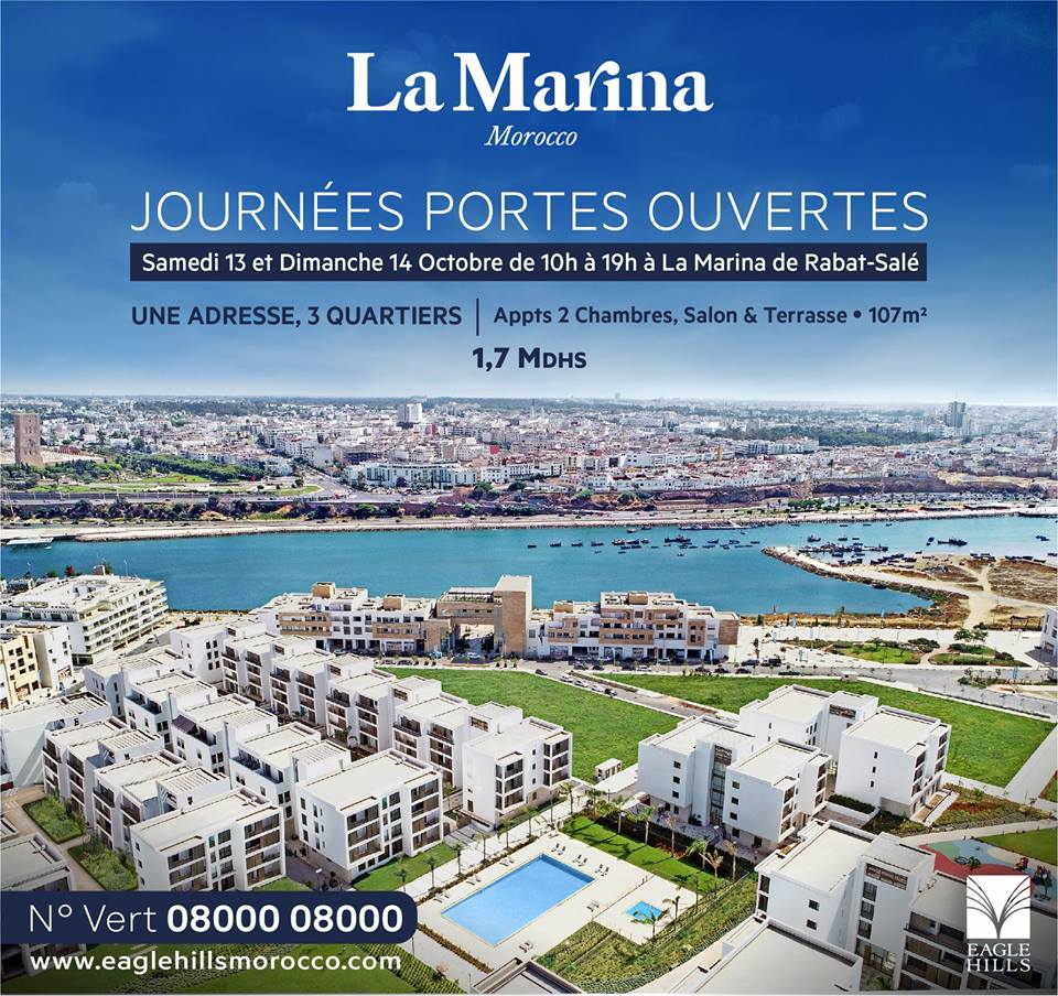 eaglehills_mor's tweet photo. Devenez propriétaire d'un #appartement de 2ch +#Salon +#Terrasse à 1,7 MDHS. Pour découvrir de plus près les #appartements de #La_Marina #Morocco #Rabat-#Salé RDV ce Samedi & Dimanche pour nos Journées Portes Ouvertes.
Localiser notre showroom : https://t.co/QttxOlMtav https://t.co/SSmIrpvZ4j