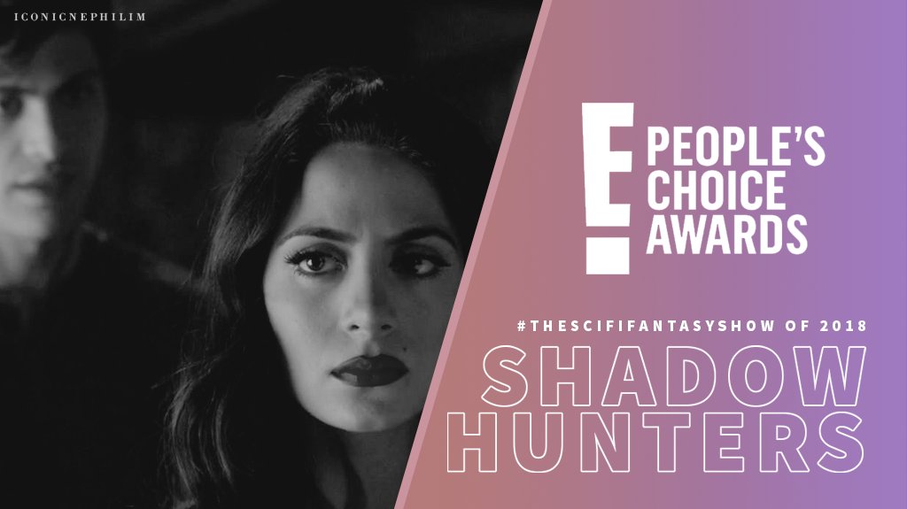 IconicNephilim's tweet photo. Just a few days left to vote #Shadowhunters for #TheSciFiFantasyShow of 2018 in the E! People's Choice Awards. Retweet to vote! #PCAs

🔁 1 RT = 1 VOTE!
#SaveShadowhunters https://t.co/knFSXBhfL1