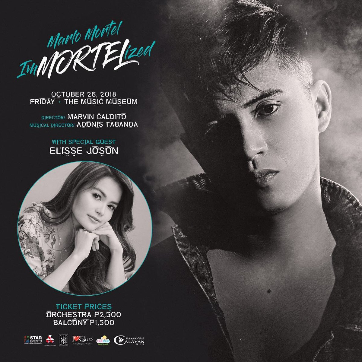 marlomortelpov's tweet photo. Proud to reveal my next special guest, @ElisseJoson! She has one of the sweetest voices and it's the first time she's gonna do a number like this. Luckily, one is with me so don't miss it! #ImMORTELized

For tickets:
Ticketworld - 891-9999
Eve - 0909-1847260 https://t.co/G6ZAxYKnoI
