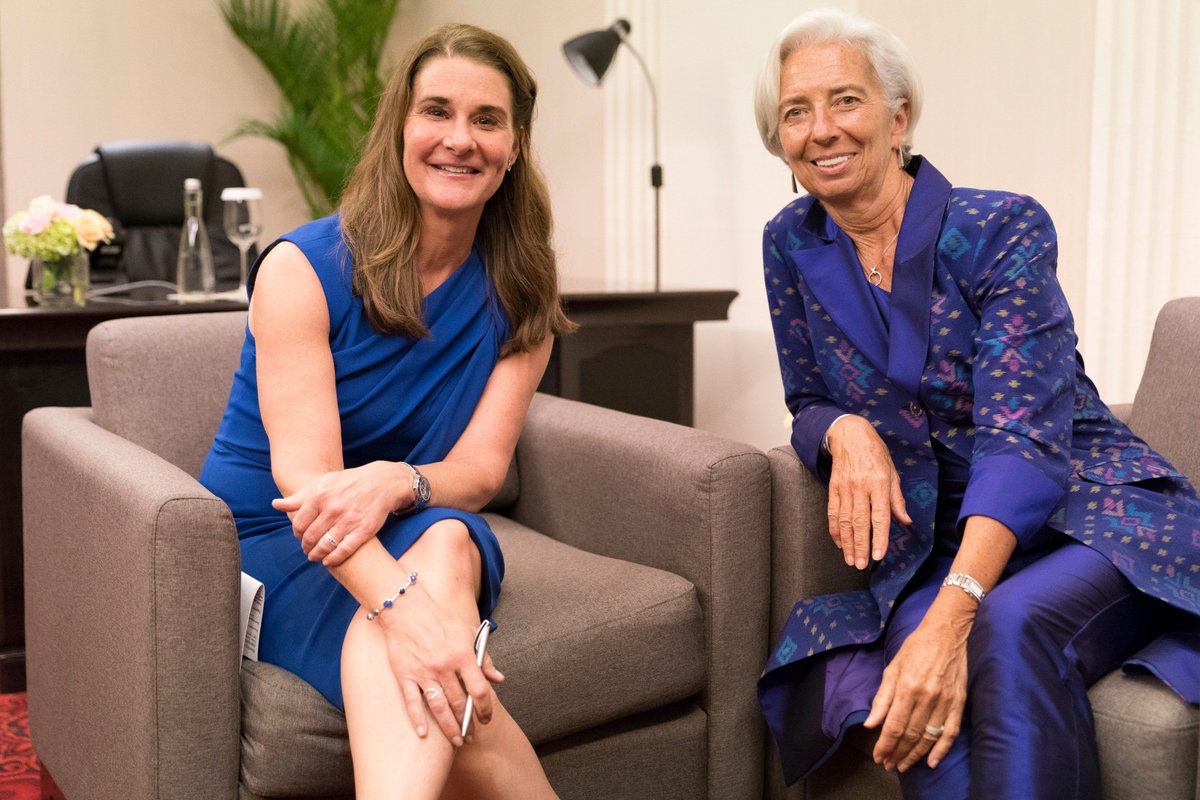 stephenjaffe's tweet photo. IMF MD @Lagarde (R) meets with Melinda Gates (L) at the Bali Nusa Dua Convention Centre during the IMF/World Bank Annual Meetings October 12, 2018 in Bali, Indonesia. IMF Staff Photo/Stephen Jaffe https://t.co/spVGHzVE9E