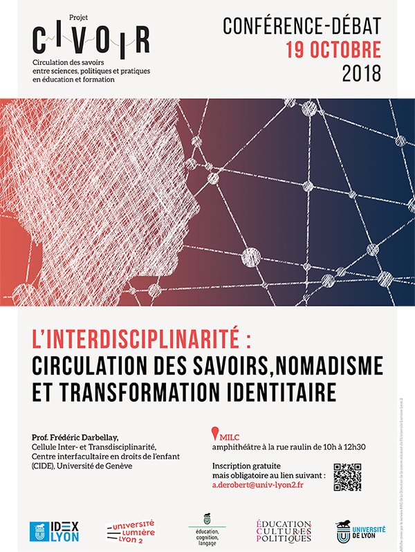 univ_lyon2's tweet photo. Conférence débat avec @FDarbellay de @UNIGEnews "L’interdisciplinarité : circulation des savoirs, nomadisme et transformation identitaire" - Vendredi 19/10 à la MILC @UniversiteLyon - organisée par le laboratoire ECP Education, Cultures, Politiques https://t.co/S1kBo64CtQ https://t.co/CEc62Z4I95