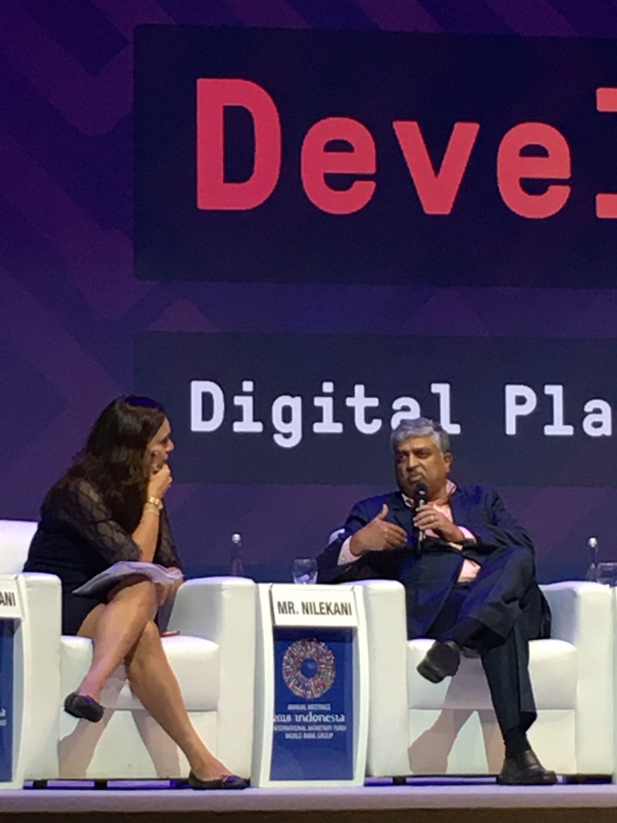 NandanNilekani's tweet image. Enjoyed being on the @WorldBank&apos;s #DigitalDev panel in Bali where we talked about empowering people with their own data to improve their lives! 
(Photo credit: Rohini😀)