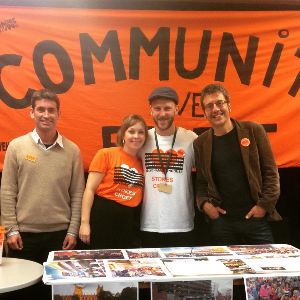 FDPritchard's tweet photo. Massive thank you @GeorgeMonbiot and friends for inviting us to do a stall at last nights @Bristol_SU event and for your support for @HamiltonHouseBR @CoExist_UK and the @SaveHamHouse campaign. #savehamiltonhouse #peopleoverprofit #letuscoexist https://t.co/LP20bb9I3C