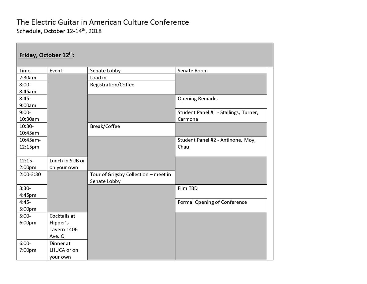 GuitarAmerican's tweet photo. The Electric Guitar in American Culture conference schedule, more info here: https://t.co/W4JuKnTgsP https://t.co/HRQFZhZ4Es