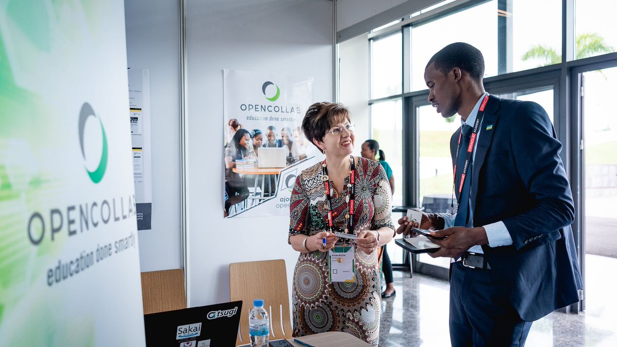 OpenCollab's tweet photo. Some advertising for @sakaiproject and @tsugiproject at #ela18 in Rwanda at the end of September! @dominiktryba1 @drchuck https://t.co/NGJWWgAEBR