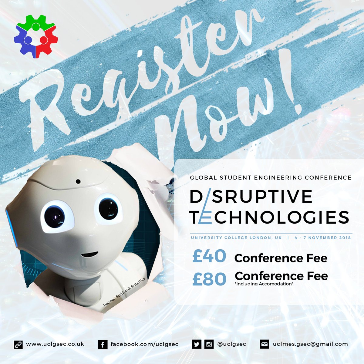UCLGSEC's tweet photo. Less than a month until GSEC 2018: DISRUPTIVE TECHNOLOGIES! Discover the significance of disruptive technologies, gain valuable insights into current practices and future prospects, and network with students across the globe! Explore how disruptive technologies can be optimised! https://t.co/WnqokYfuGq