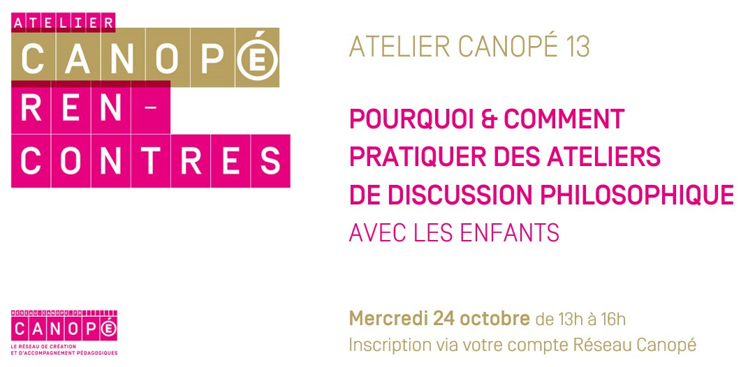 Canope_DTPACA's tweet image. Intéressé·e·s par une approche de la #philosophie avec les enfants ? Les ateliers "Graines de philo" des @FrancasFede seront mis à l'honneur lors de la conférence-débat qui aura lieu ce mercredi dans votre Atelier ! 

Encore quelques places disponibles ! 
reseau-canope.fr/service/pourqu…