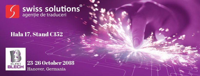 swisssolutions's tweet photo. Au mai rămas câteva săptămâni până la cea mai mare expoziție globală din industria metalurgică, EuroBLECH.
Evenimentul va fi găzduit la Exhibition Grounds (Hanover, Germania) în perioada 23-26 octombrie.😉 https://t.co/3sDFOHicD7