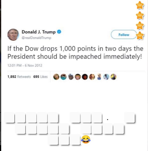 Captionable's tweet photo. Caption this! Trump tweet game at https://t.co/jEfDYLUxhP. #DowJones #impeach https://t.co/yGGVHzvLpg