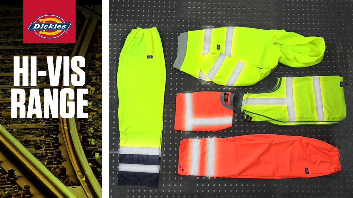 Looking to stand out from the crowd this winter? Do it in Dickies hi vis – a complete range of vests, tops, hoodies, trousers and jackets. #dickieshivis