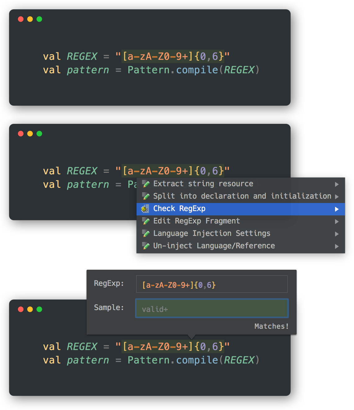 JetBrains IntelliJ IDEA on Twitter "Test valid values for your regular