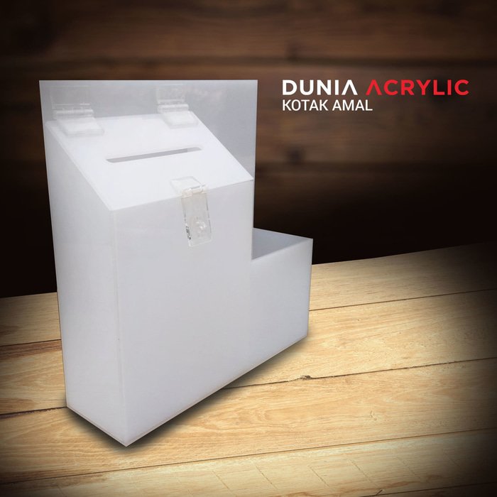 DuniaAcrylic's tweet photo. Kotak amal berbahan akrilik terlihat lebih rapih dengan penempatan yang  lebih baik, juga tersedia kunci untuk mengamankan isinya.

Spesifikasi
Bahan Akrilik putih
Ketebalan 3 mm
Lebar 7.3 cm
Panjang 24.6 cm
Tinggi 25.2 cm https://t.co/gpNz7Dv0sA